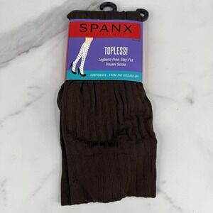Spanx Trouser Socks Womens Regular Brown Rib Topless Legband Free USA